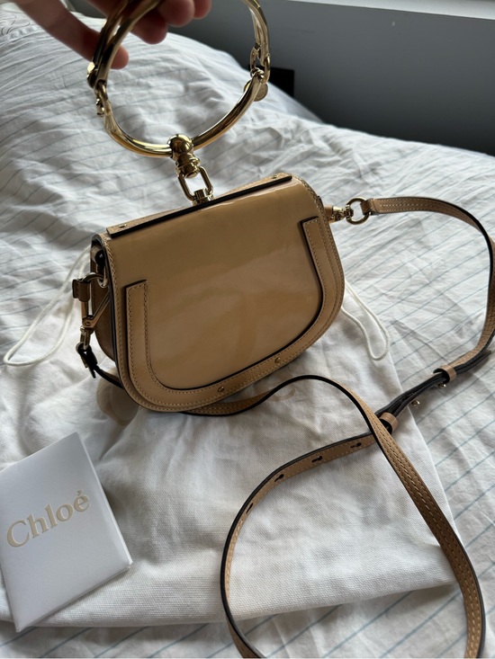 Chloe Handbags - Chloé Nile small crossbody bag in a beige patent leather✨✨